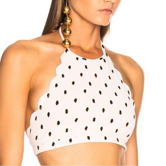 MARYSIA SWIM Mott Bikini Top in Pink, Black & Terracotta Size M - Picture 3 of 8